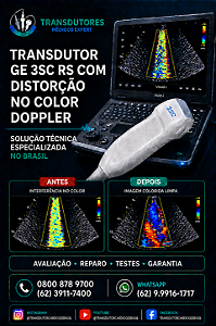 TRANSDUTOR GE 3SC RS COM DISTORÇÃO NO COLOR DOPPLER
