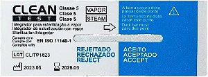 Integrador Químico Clean-Test Para Vapor Tipo 5 - Tipo Pastilha - Pacote c/ 50 unidades