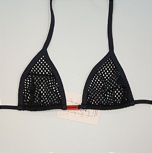 Top Micro - Arrastão Preto Transparente + Preto Liso