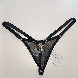 Lingerie Micro Calcinha 7 - Regulagem - Tule Transparente - HOT WIFE