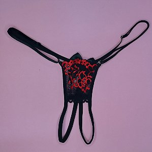 Calcinha Lingerie Micro Extreme 3 Com Abertura - Laço - Bicolor