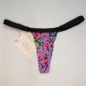 Calcinha Bronze 6 Cós Regulagem { Frente Menor} - Mandala + Preto Liso
