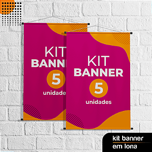 Kit com 5 Mini Banner's Impresso em Lona - Envie seu Logo
