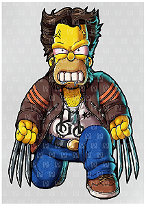 Estampas Prontas DTF - Homer Wolverine
