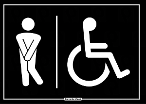 Placa Banheiro Masculino / Acessível 20x15 cm