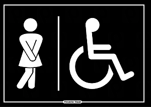 Placa Banheiro Feminino / Acessível 20x15 cm
