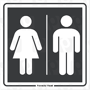 Placa Banheiro Feminino e Masculino 14x14 cm