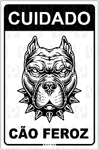 Placa Cão Feroz 20x30 cm