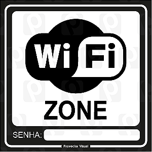 Placa Internet com senha 14x14 cm