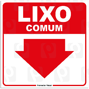 Placa Lixo Comum 14x14 cm