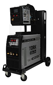 Máquina de Solda Inversora MIG Sinérgico 600 Amperes TOUCH 600S-AE Alimentador Externo Carrinho Tork Solda