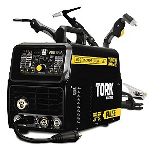 Máquina de Solda Inversora e Corte Plasma 250 Amperes MIG Sinérgico TOUCH 200-S 4 EM 1 Tork Solda