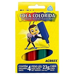 Cola Colorida Acrilex com 4 cores