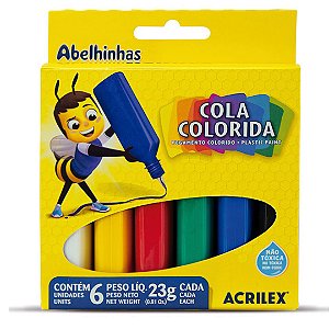 Cola Colorida Acrilex com 6 Cores