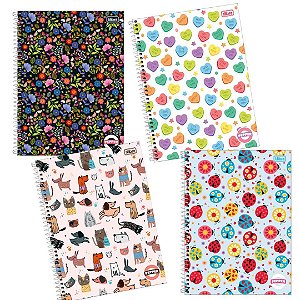 Caderno 10 Matérias Pepper Feminino 160 Folhas