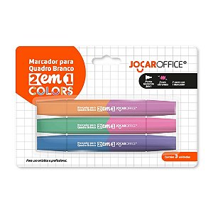 Kit Marcador Quadro Branco 2 em 1 com 3 unidades