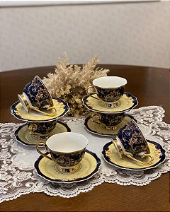 Jogo de xícaras chá 200ml porcelana 6 peças