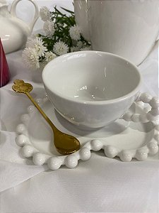 Jogo de xícaras chá coração 200ml porcelana 4 peças