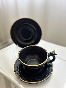 Conjunto xícara chá c/ pires relevado 6 pçs 225ml