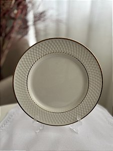 Conjunto prato sobremesa Gold porcelana 6 peças