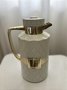 Garrafa térmica luxo Bianca bege 1 litro