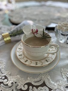 Conjunto 6 xícaras Classic Nuts filete ouro - Alleanza