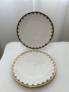 Conjunto pratos sobremesa Porcelana Egg Branco 6 peças - Wolff