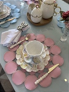 Conjunto americano  esferas rosa  6 peças