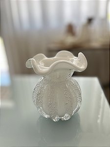 Vaso de vidro Italy branco leitoso  10x11