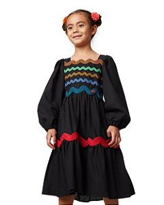 Vestido Sianinhas Coloridas M/l Kids