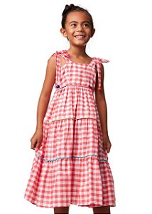 Vestido Vichy Morango Kids