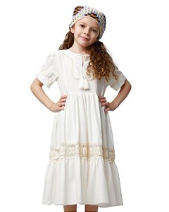 Vestido Areia M/c Kids