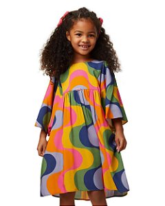 Vestido Cores De Copacabana Mangas Amplas Kids