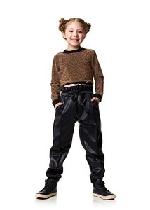 Calça Jogging Fashion Leather Teen