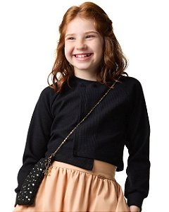 Blusa Cropped Malha Texturizada Kids
