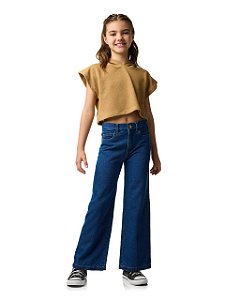 Calça Jeans Reta Toque Moletom Teen
