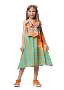 Vestido Laço Mosaico Maxi Flor