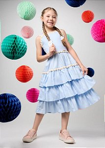 Vestido Azul Ondas Teen