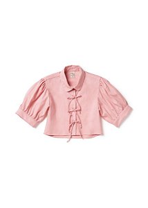 Camisa Cropped Lacinhos Teen