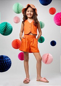 Conjunto Alfaiataria Shorts E Colete Teen