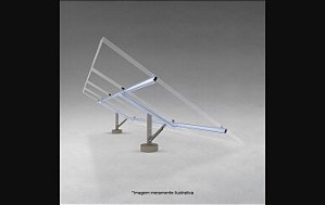 KIT ESTRUTURA SOLO MONOPOSTE MAIS ACESSORIOS DE FIXACAO P/4 MODULOS