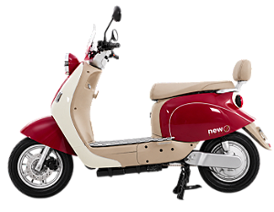 Scooter Elétrica Cappuccino 1000W Vermelha/Bege – New E-Bike