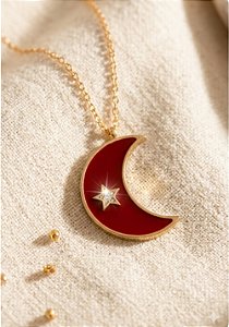 Colar Meia-Lua Esmaltado