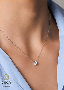 Colar Moissanite Lapidação Brilhante 6.0 mm