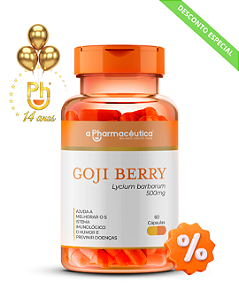 Goji Berry 500mg Concentrado 60 Cápsulas - Sistema Imunológico | Ação Antioxidante e Anti-Inflamatória