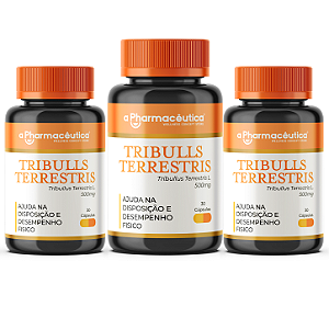 3 Potes - Tribullus Terrestris 500mg 30 Cápsulas