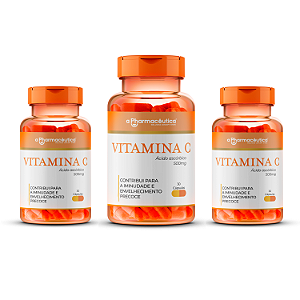 3 Potes - Vitamina C 500mg - 30 Cápsulas