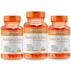 3 potes Omega DHA - 60 Cápsulas