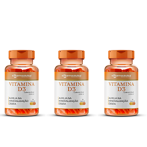 3 potes de Vitamina D3 2.000ui - com 30 Cápsulas