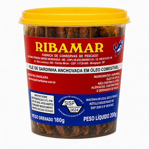 FILE DE SARDINHA ANCHOVADA RIBAMAR 180G